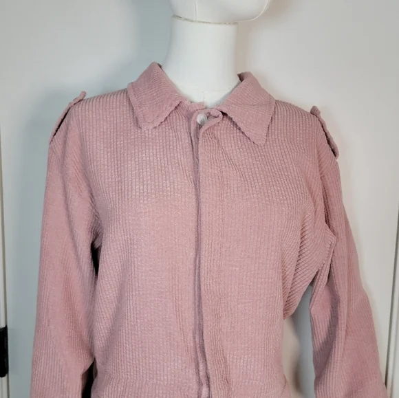 Solai The Label Dusty Pink Ribbed Romper Resort Wear Size Medium - Picture 3 of 10